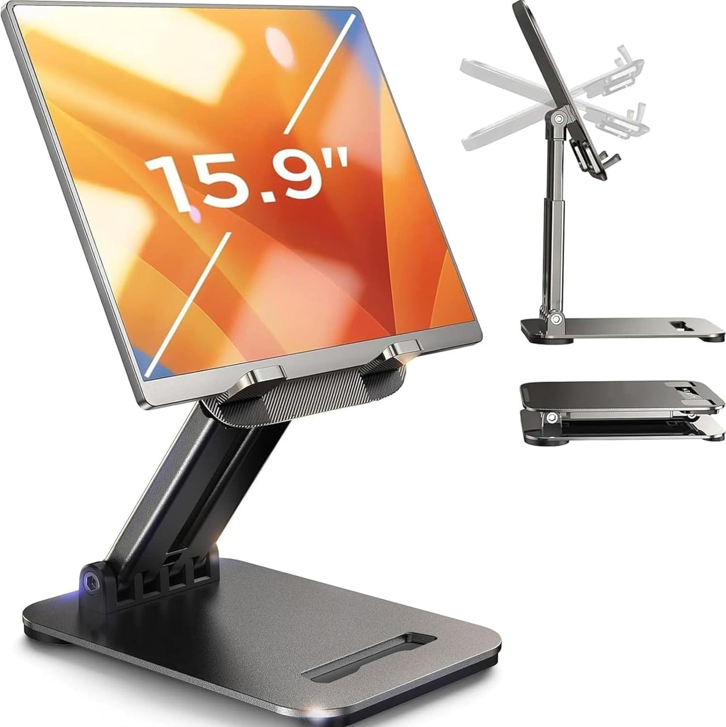 Adjustable Foldable Tablet Stand with Anti-Slip Base for 4-15.9" Devices