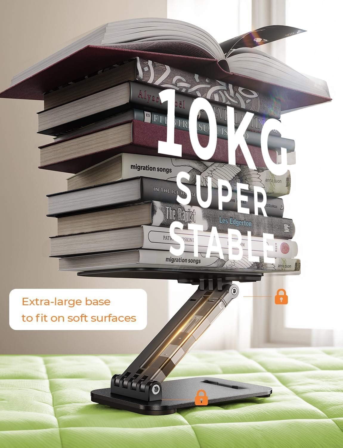 Adjustable Foldable Tablet Stand with Anti-Slip Base for 4-15.9" Devices