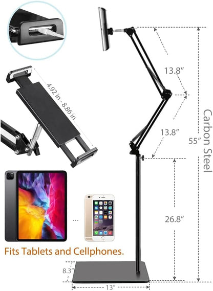 The Premium Hands-Free Adjustable Ipad/Tablet Floor Stand